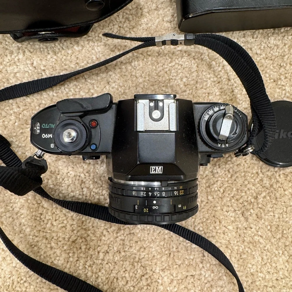 Nikon Black Professional Film Camera with Prime Lens